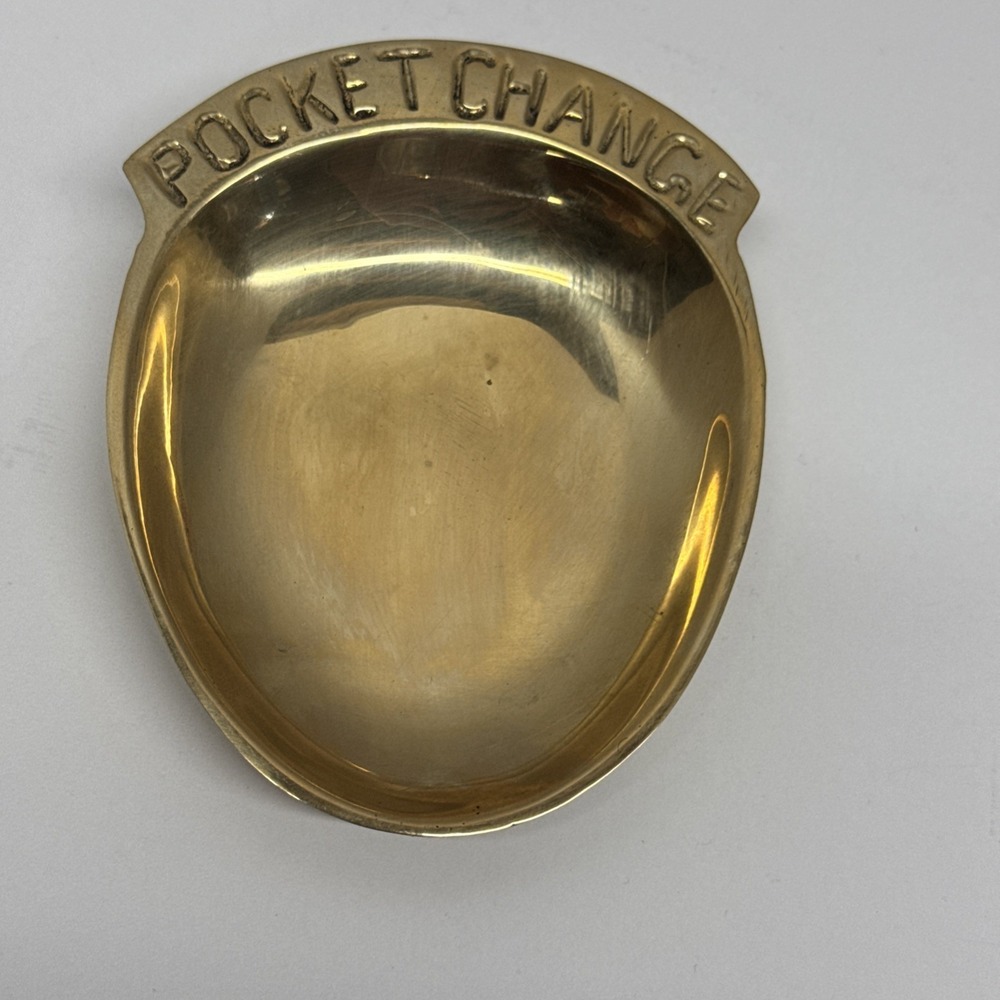 Vintage Solid Brass "Pocket Change" Dish - Mid Century India